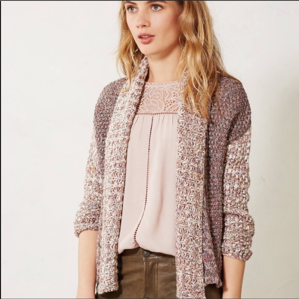 Anthropologie Moth woodhouse open front shawl neck cardigan sweater